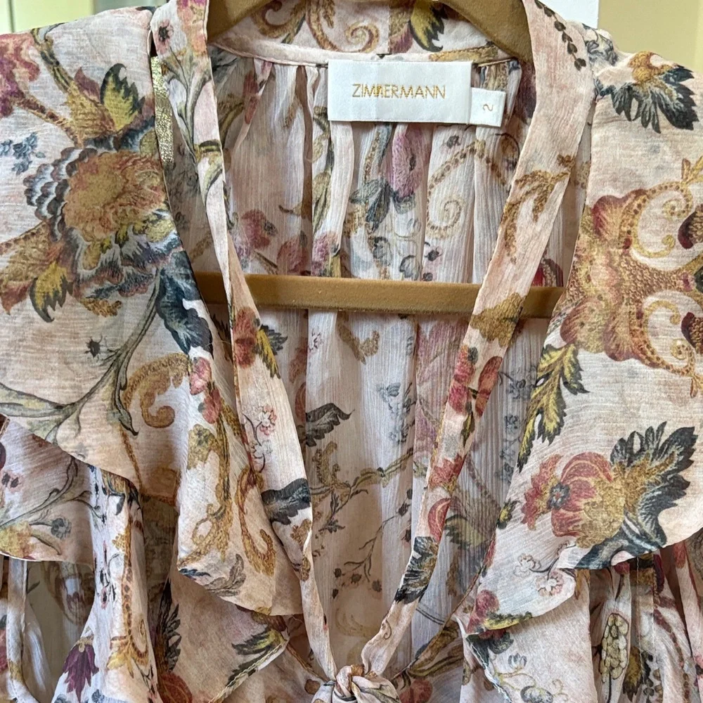 Zimmermann Floral Ruffle Top - Picture 2 of 5